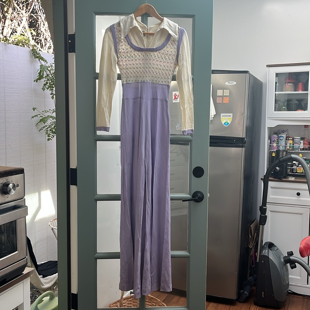 Vintage Wide Leg Jumpsuit with Dagger Collar
